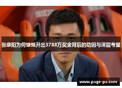 张康阳为何慷慨开出3788万奖金背后的动因与深层考量